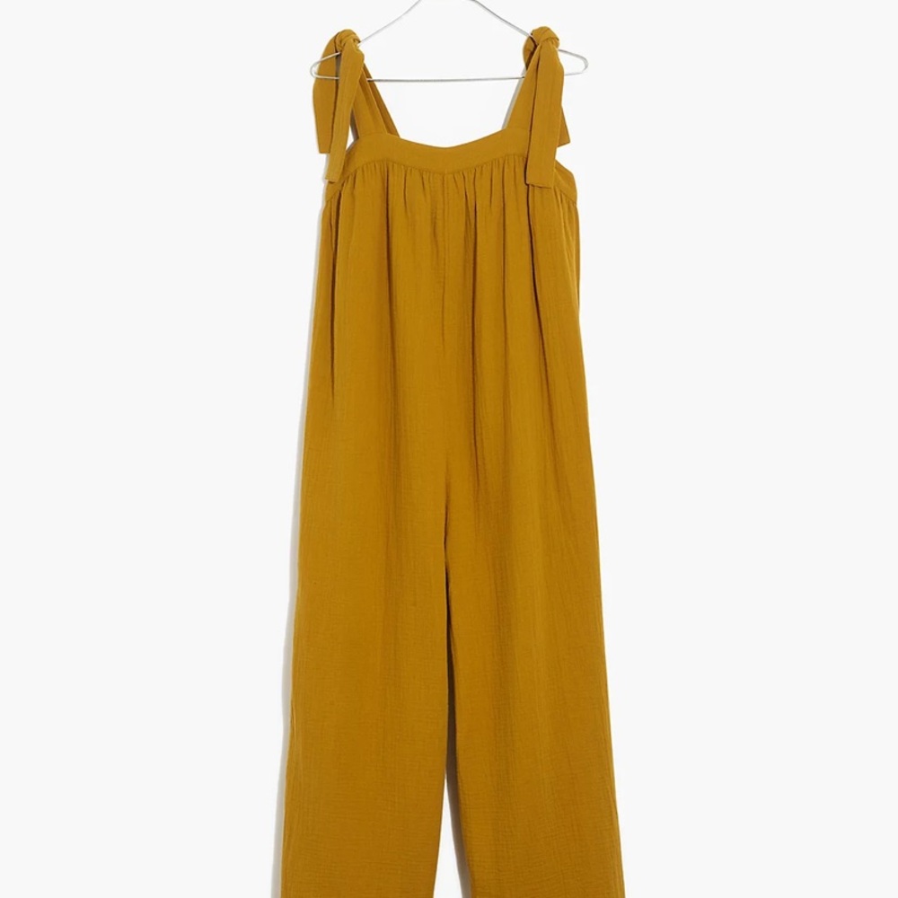 Madewell lightestspun tie strap jumpsuit (Antique gold)